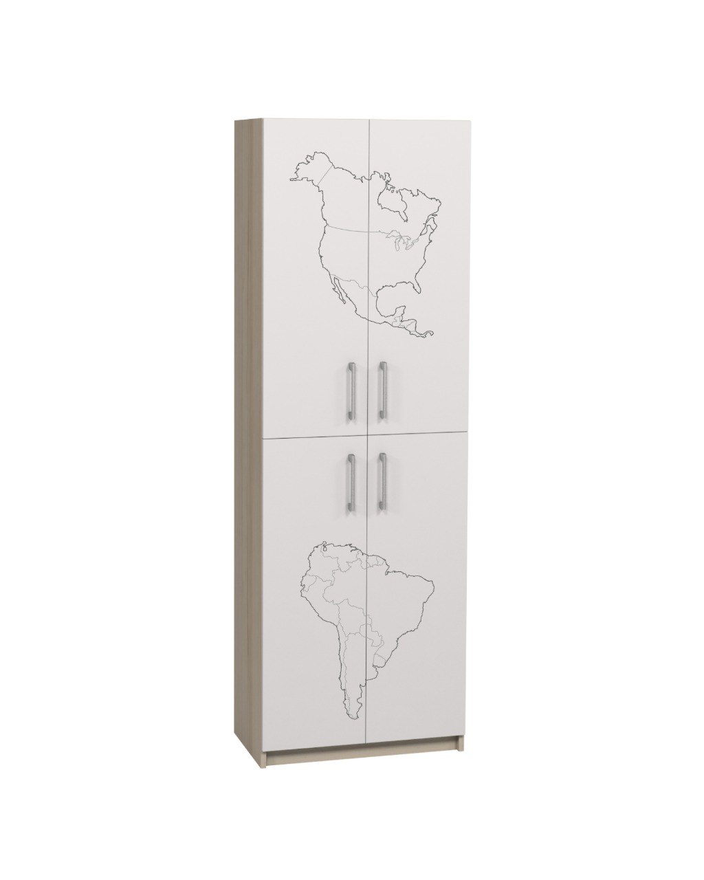 Шафа закрита з 4-ма дверцятами з фотодруком для кабінету ГЕОГРАФІЇ, 702х405х2115 мм., АНШАР ГРУП ( 7707 + Ф )